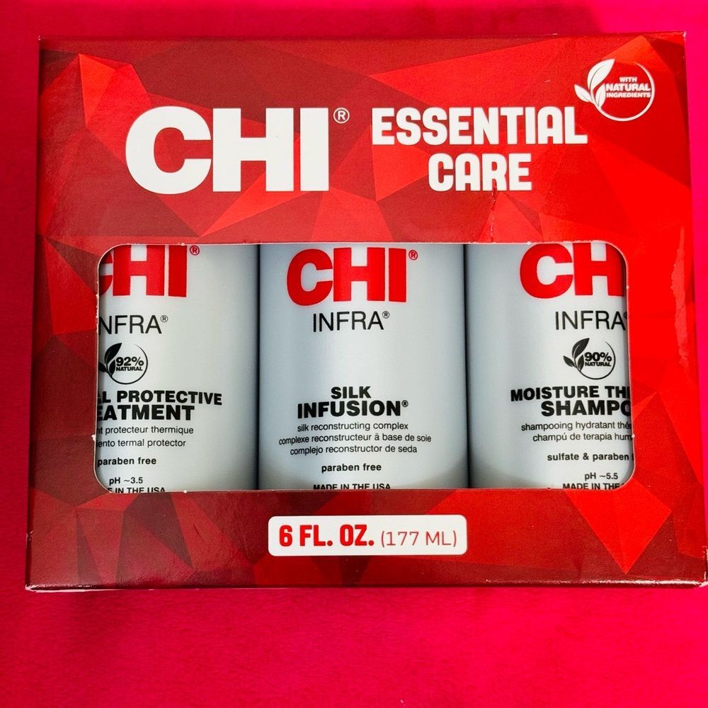 NIB CHI Infra Essential Care 3 piece Kit - 6 Oz, Shampoo, Treatment, Infusion